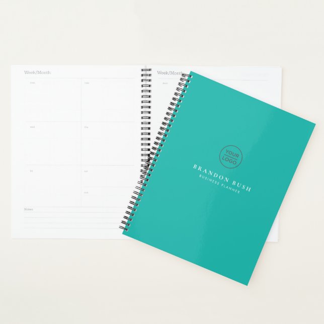 Votre entreprise Logo Turquoise Business Planner (Devant avec enveloppe)
