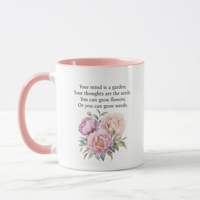 Votre esprit est un jardin inspiré Citation Mug (Gauche)