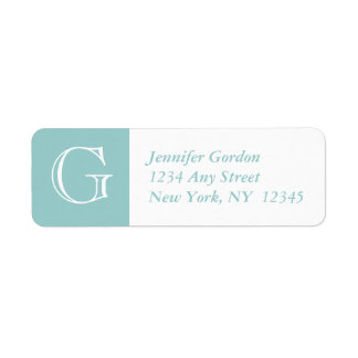 Votre étiquette d'adresse de retour Monogram, Blue