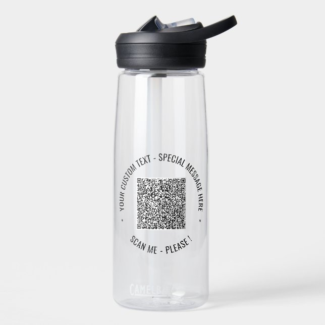 Votre exemple de bouteille d'eau avec code QR Text (Gauche)