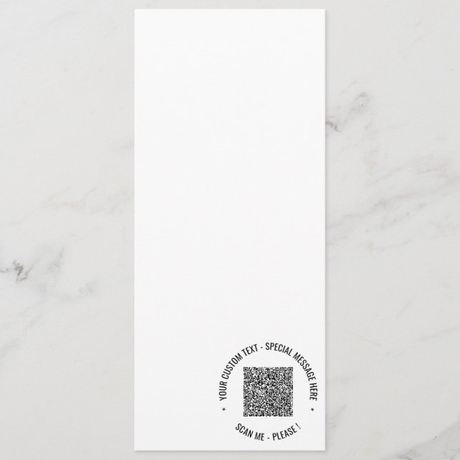 Votre exemple de carte de menu avec code QR et tex (Devant)