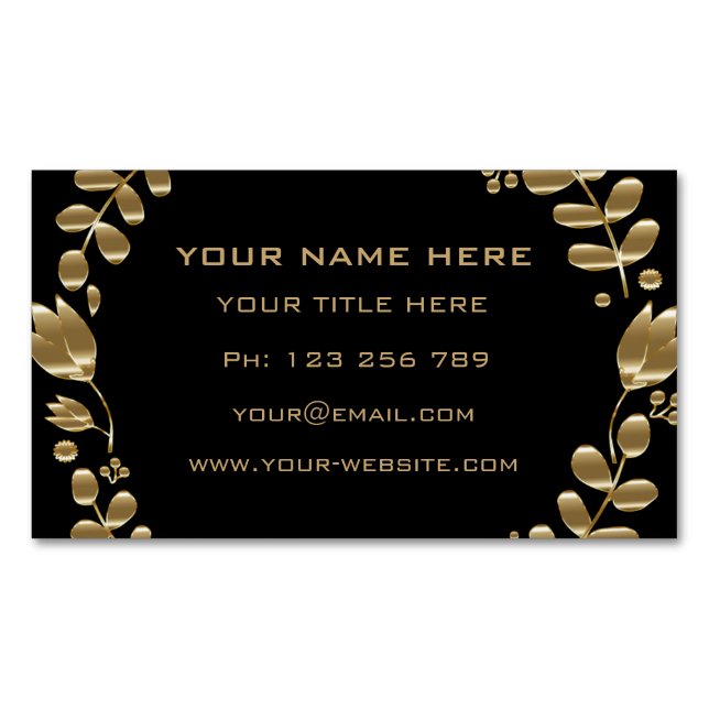 Votre exemple de carte de visite magnétique noire  (devant)