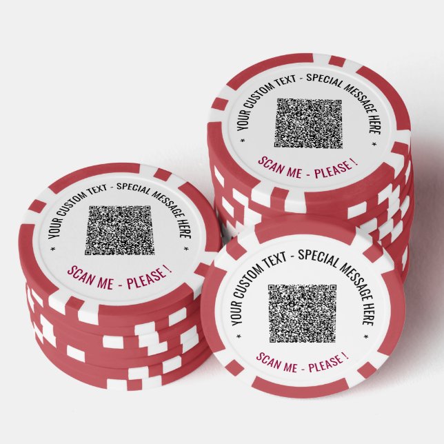 Votre exemple de jetons de poker avec code QR et t (Empiler)