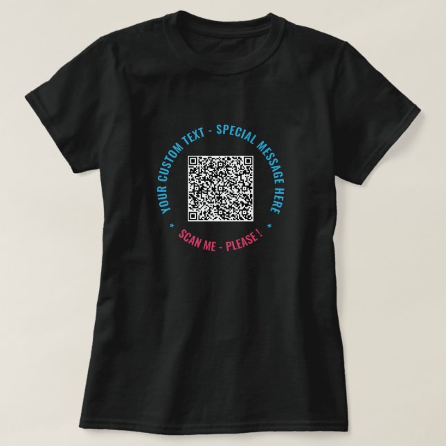 Votre exemple de T-Shirt avec code QR drôle Ajoute (Design devant)