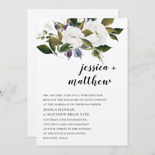 Votre Faire-part de mariage réel (Devant / Derrière)