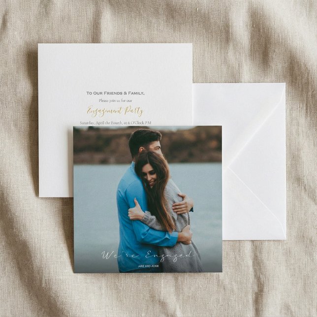 Votre faire-part photo fiançailles invitation (Your photo engagement announcement party invite.)