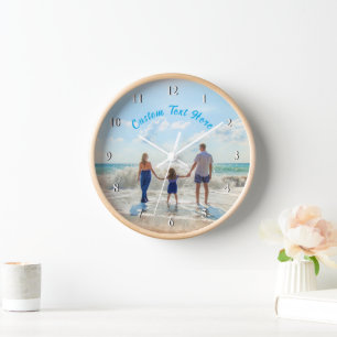 Votre horloge photo avec texte personnalisé Person