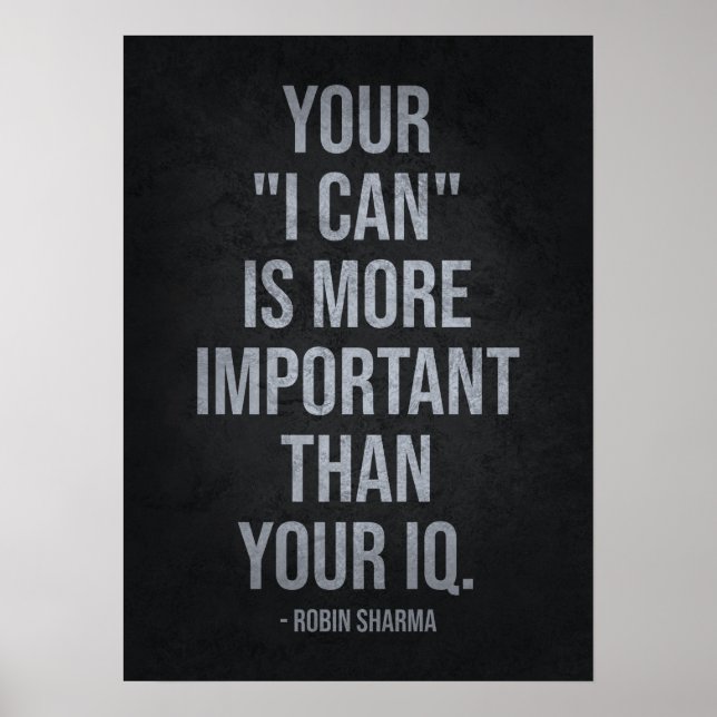 Votre I CAN vs IQ - Succès Motivation Poster (Devant)