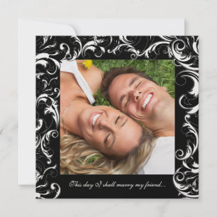 Votre invitation de mariage photo avec des volutes