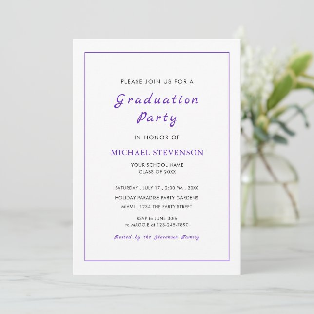 Votre invitation de remise de diplôme avec vos cou (Debout devant)