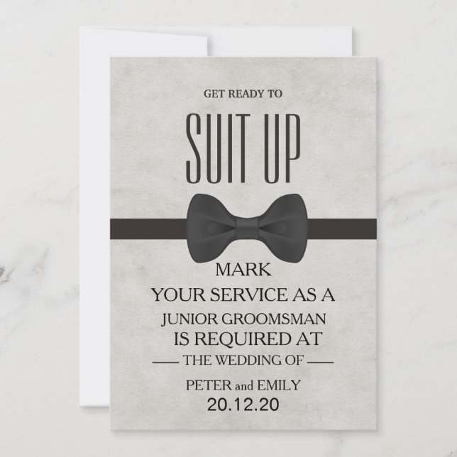 Votre invitation en tant que garçon d'honneur (Devant)
