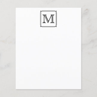 Votre Lettre. Monogramme personnalisé. Noir et bla