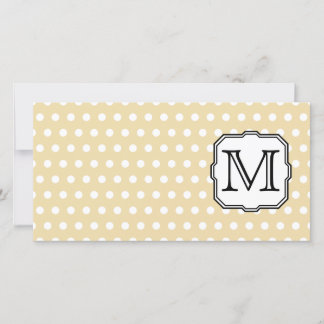 Votre Lettre. Monogramme personnalisé. Polka Beige