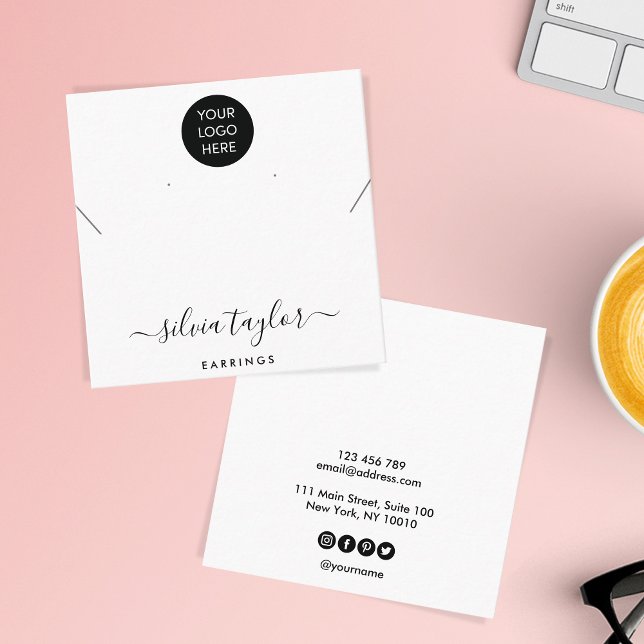 Votre logo bijoux collier d'oreille carte d'affich (Créateur téléchargé)