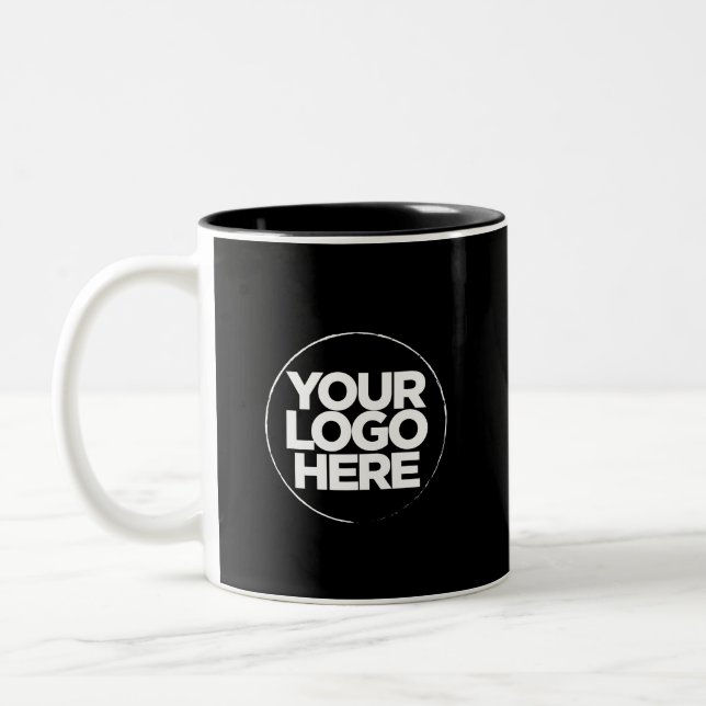 Votre logo Couleurs spéciales Modèle Mugs noirs (Gauche)