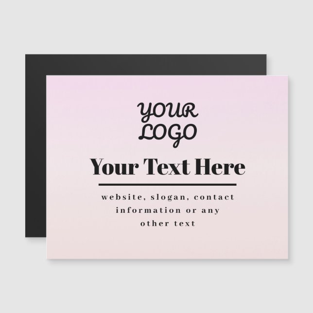 Votre logo et texte | Ombré rose et pêche (Devant / Derrière)
