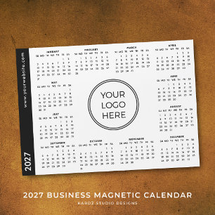 Votre logo ici 2027 Calendrier magnétique blanc