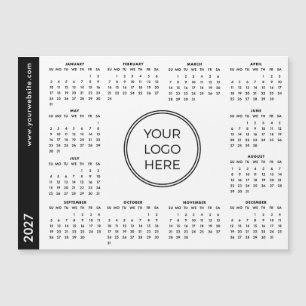 Votre logo ici 2027 Calendrier magnétique blanc