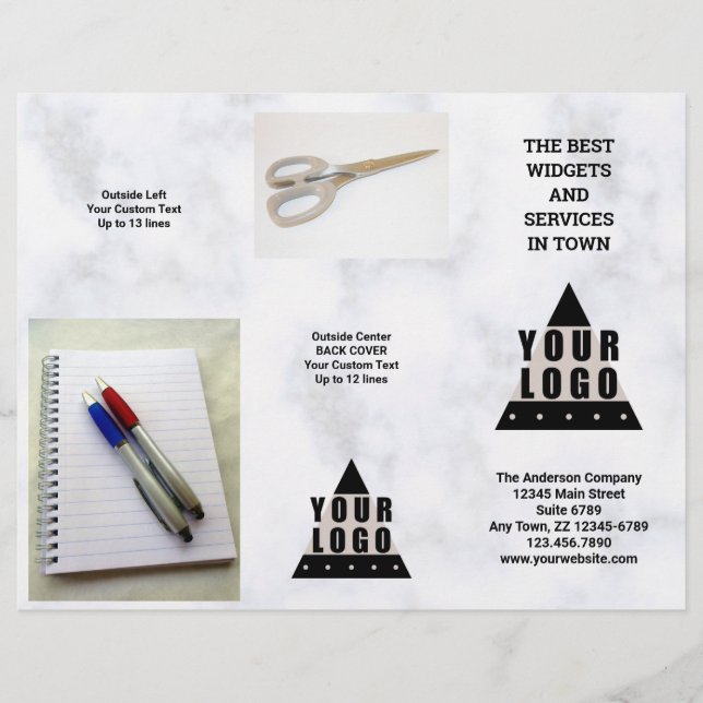 Votre logo Marble 5 Photo Promo Tri Fold Brochure (Devant)