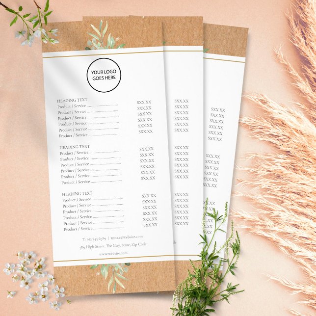Votre logo Menu de service de salon de verdure rus (Créateur téléchargé)