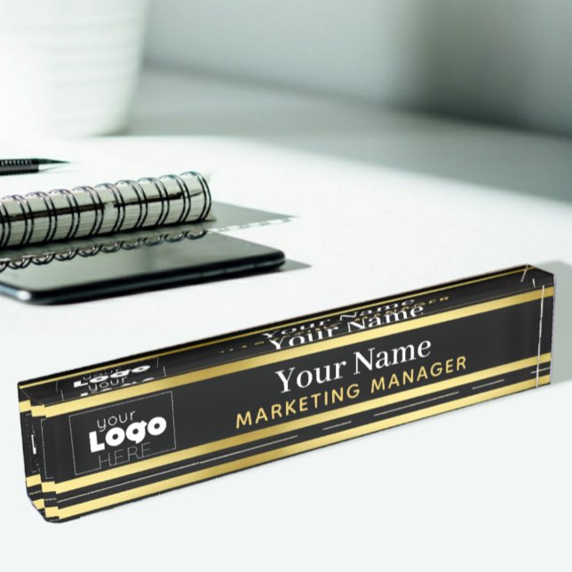 Votre logo personnalisé Plaque de nom de bureau no (Créateur téléchargé)