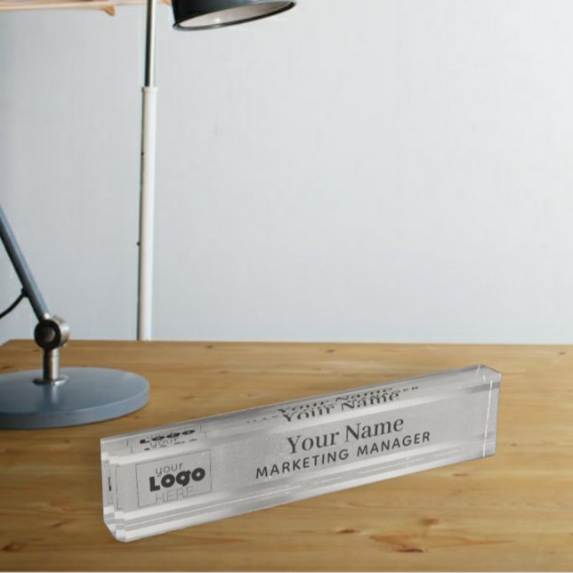 Votre logo personnalisé Plaque de nom de bureau Si (Créateur téléchargé)