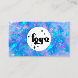 votre logo sur bleu opal texture carte de visite