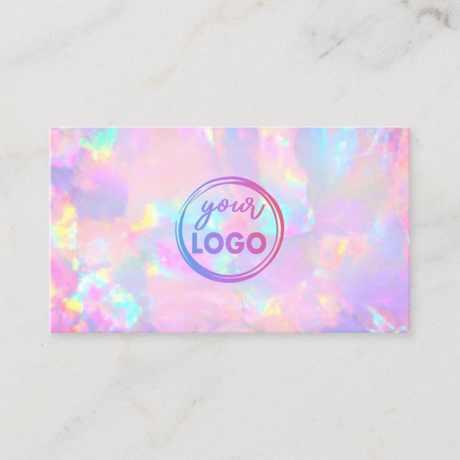 votre logo sur pastel opal carte de visite (Devant)