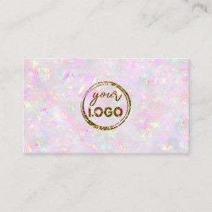 votre logo sur pastel opal minéral carte de visite