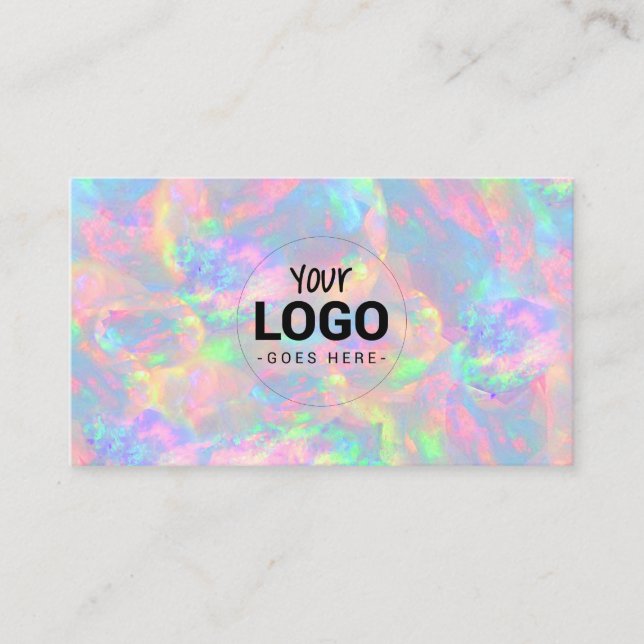 votre logo sur pastel opal texture carte de visite (Devant)