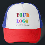 Votre Logo Texte promotionnel Casquette Modèle<br><div class="desc">Couleurs et polices personnalisées - Concevez vos propres chapeaux de camion personnalisées avec votre entreprise Logo et site Web ou texte personnalisé Chapeau de camion professionnel / Casquettes de baseball / Cadeau - Ajoutez votre logo / image ou code QR - Photo / et site Web / Nom / Information...</div>