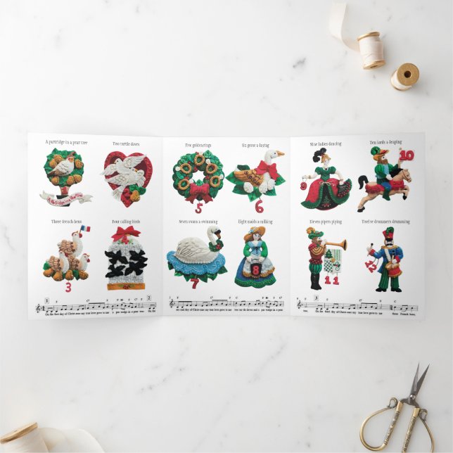 Votre message 12 Jours de Noël Tri-Fold Fêtes (Intérieur)