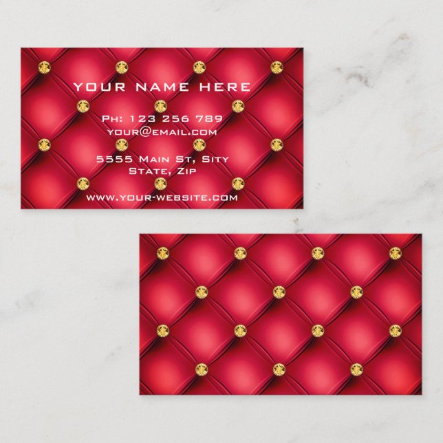 Votre modèle de carte de visite promotionnelle Red (Devant / Derrière)