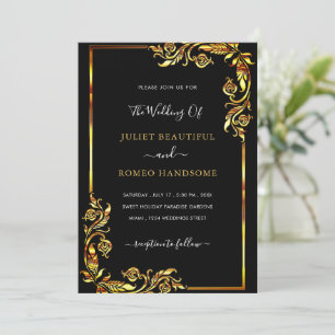 Votre Modèle de Faire-part de mariage Black Gold D