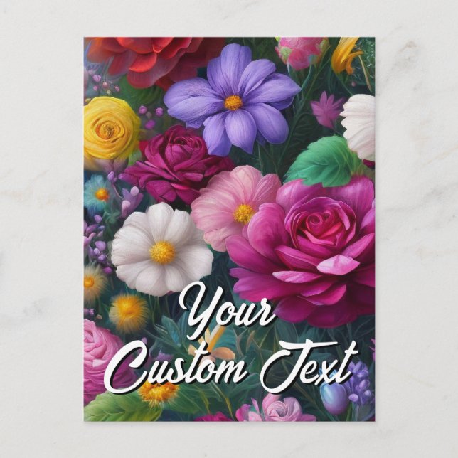 Votre modèle de fleurs mixtes de texte personnalis (Devant)