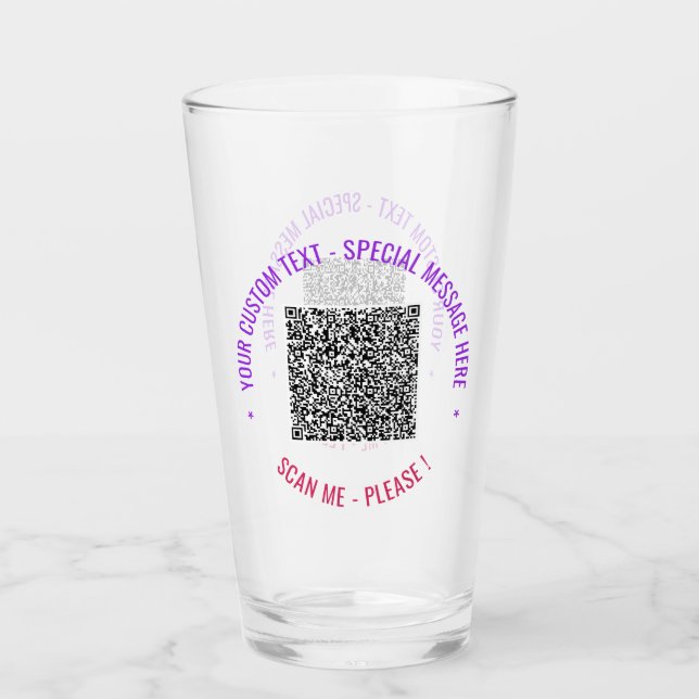 Votre modèle de verre avec code QR et texte person (Devant)