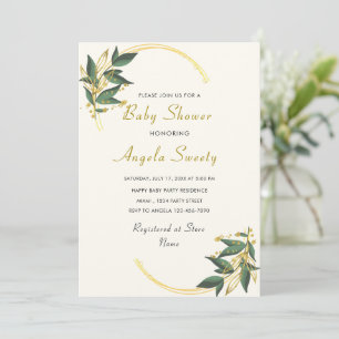 Votre Modèle d'invitation Baby shower Gold Design