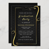 Votre Modèle d'invitations Gold Black Grad