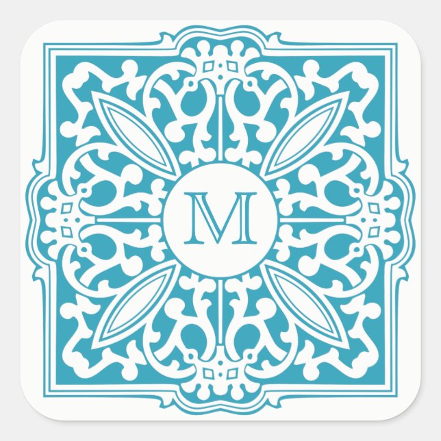 VOTRE MONOGRAM en cadre décoratif autocollants per (Devant)