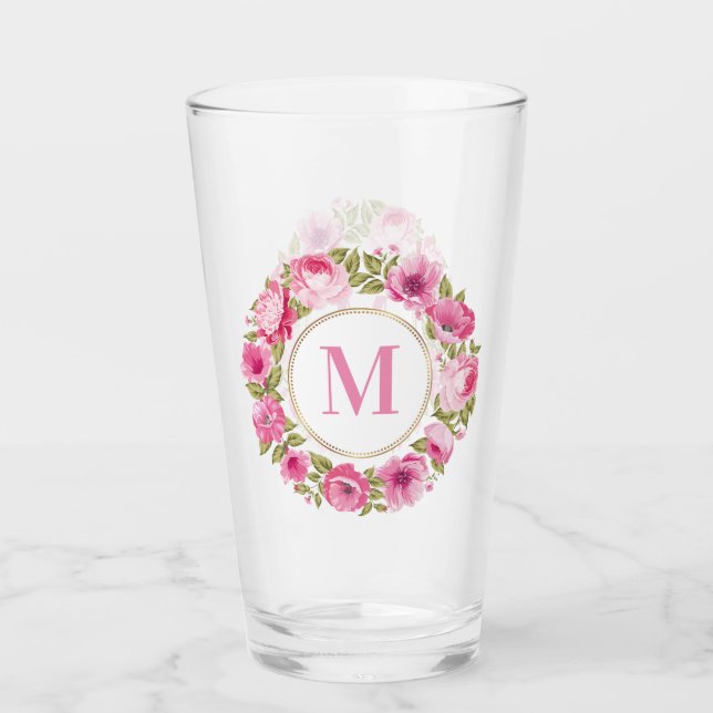 Votre Monogramme dans le verre à pinte à cadre de  (Devant)