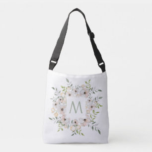 Votre Monogramme dans un cadre de fleurs sacs pers