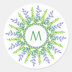 Votre Monogramme dans un cadre feuille autocollant