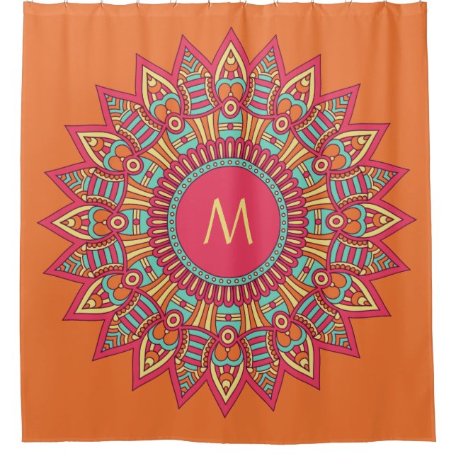 Votre Monogramme dans un rideau de douche Boho Fra (Devant)