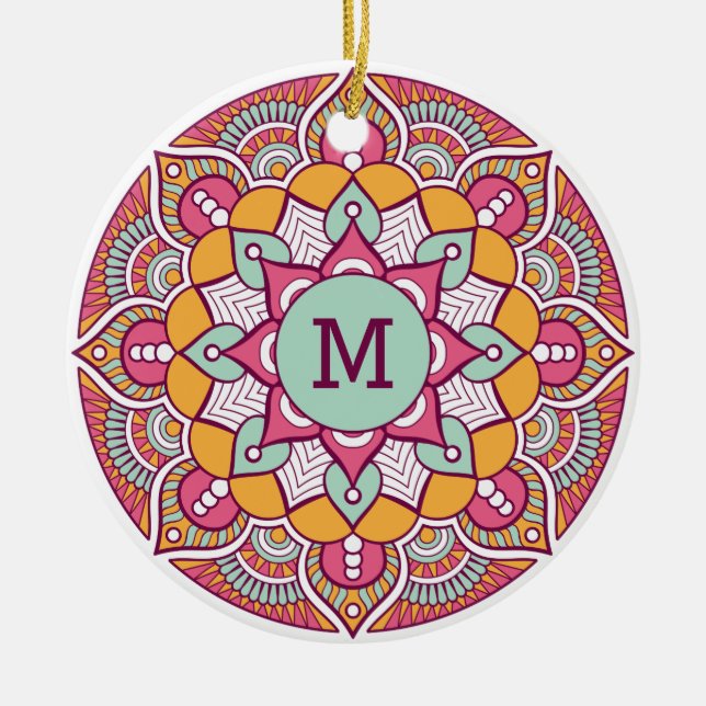 Votre monogramme personnalisé Boho ornement (Devant)