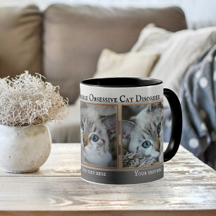 Votre mug à rayures grises avec 3 jolies photos de