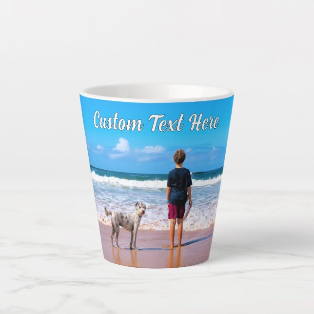 Votre mug de latte avec photo de compagnie et text (Devant)