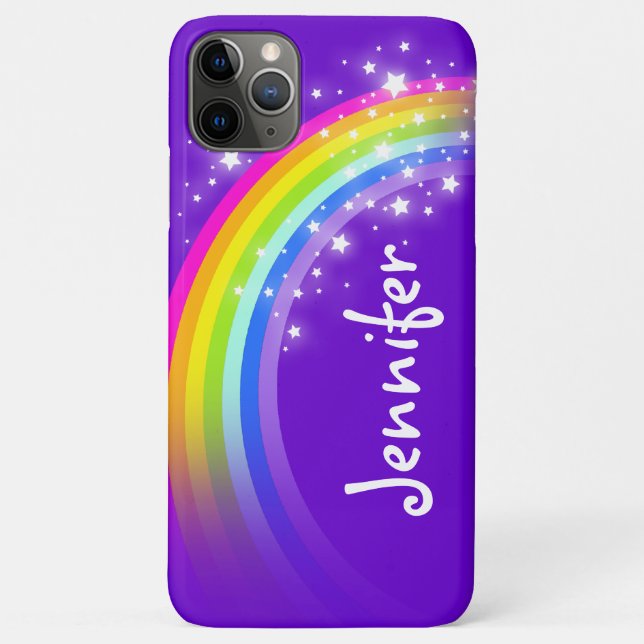 Votre nom 8 lettre arc-en-ciel violet coque iphone (Dos)