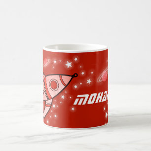 votre nom (8 lettres) espace mug rouge pour enfant
