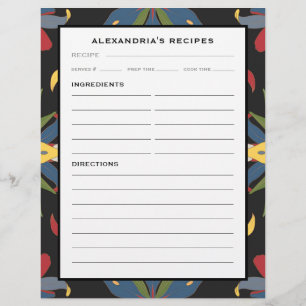Votre nom Colorful Kitchen Tile Recette Page Class