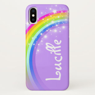 Votre nom coque iphone à ciel violet arc-en-ciel